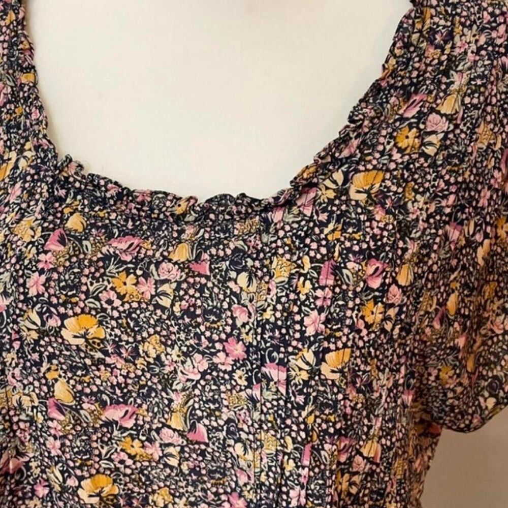 Women's multi Blouse 100% Silk Sz 14 - Picture 3 of 4
